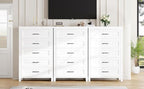 5 Drawer Dresser for Bedroom - Farmhouse 44.9" Tall Chest of Dresser with Large Storage, Rubst Wood Construction for Living Room, Hallway & Entryway - White