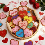 Tatuo 24 Pcs Valentines Felt Heart Ornaments for Tree Decorations Felt Conversation Heart Ornaments Colorful Hanging Valentines Day Tree Decor for Home Decor Party Decoration DIY Crafts