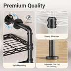 Timate U4 U Shape Garment Rack Heavy Duty Clothes Rack for Hanging Clothes, Expandable Industrial Pipe Clothing Rack Wall Mounted Closet Extra Large Closet Rack Walk in Closet System, Closet Kit Black