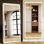 GLSLAND LED Full Length Mirror 71x32 inch Oversized Body Mirrors with Lights Wall Mounted Hanging Floor Standing Mirror for Bedroom, Living Room, Cloakroom, White