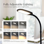 Brightech Litespan Slim LED Floor Reading Lamp - Modern Tall Lamp with Adjustable Gooseneck for Living Rooms & Offices - Dimmable Crafts Work Light - Brown