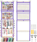 Hair Bow Organizer for Baby Girl, 17x50in Bow Holder Headband Organizer, Hair Clip Accessory Holder Wall Hanging Decor for Women Toddler Kids Room Nursery(Purple)