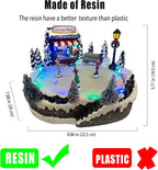 Christmas Village House Collectible Building Christmas Decor Estatua de la cabaña del Pueblo navideño Home Decoration Snow Globe Display Skating Pond Animated Theme Park with 8 Music (M)