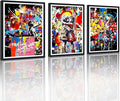 Novatique Graffiti Canvas Wall Art Banksy Art Wall Decor Colorful Graffiti Print Pictures Modern Teen Painting for Living Room Bedroom,12" x 16" x 3Pcs