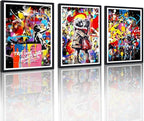 Novatique Graffiti Canvas Wall Art Banksy Art Wall Decor Colorful Graffiti Print Pictures Modern Teen Painting for Living Room Bedroom,12" x 16" x 3Pcs