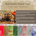 Bieye L10815 Christian Cross Tiffany Style Stained Glass Accent Table Lamp for Home Décor (Mission)
