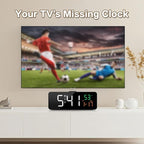 Netzu 3-in-1 Digital Clocks for Living Room with Temperature, Date & Time Display - 4 Levels Birghtness, 3 Volumes, Small & Compact Plug-in Alarm Clock for Bedroom, Office (Black)