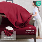 HEVUMYI Red Cali-King Comforter Set - 7-Piece All Season Bed in a Bag Cali-King, Ultra Soft Bedding Set with Comforter, Flat Sheet, Fitted Sheet, Pillowcases, Pillow Shams