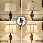 Luvkczc Vintage Floor Lamp - Brown Carved Resin with Hollow Light Design, Rustic Standing Lamp for Living Room, Bedroom, Study(Bulb Included)