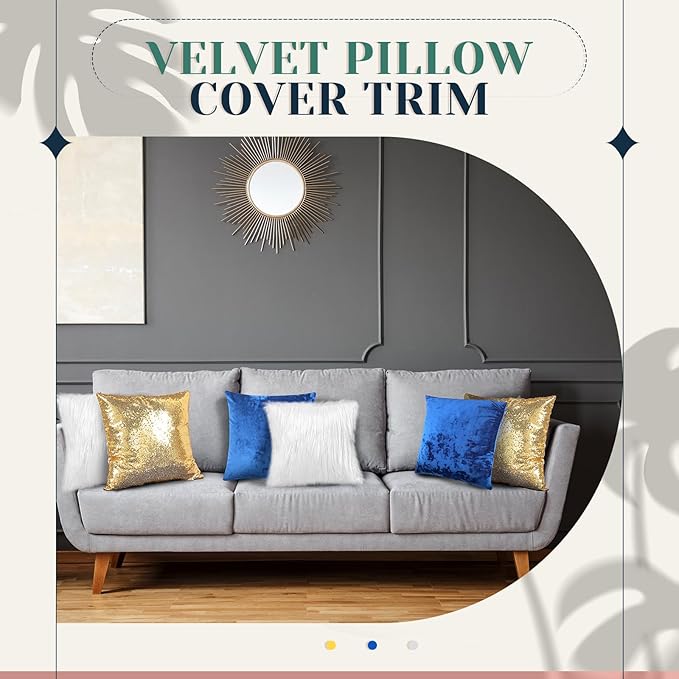 Pack of 6 Decorative Velvet Throw Pillow Covers Solid Square Soft Pillowcase Set Cushion Cases for Sofa Couch Bed Car Christmas Fall Home Decor 18 x 18 inch(Blue White Gold)