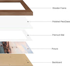 12x18 Picture Frame 3 Pack - Brown Poster Frame Display Pictures 11x17 with Mat or 12 x 18 Without Mat for Wall Hanging Horizontal and Vertical