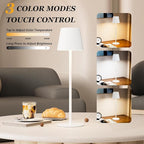 Kakanuo Cordless Table Lamp Rechargeable White - KK 2 Pack 5000mAH Battery Operated Lamp for Table, 3 Color Stepless Dimming Wireless Lamp for Kitchen Counter, Outdoor Patio, Touch Control