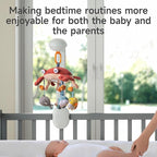 Tumama Baby Crib Mobile with Projection Night Light, Music and White Noise, Soft Plush Mirror Hanging Toys, Mute Spin Motor Nursery Toys for Infant 0-3, 6-9 Month Newborn Xmas Gift (Crab)
