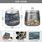 Elephant Stars Ashtray with Lid, Outdoor Ashtrays for Patio, Stainless Steel Ashtray Odorless Smokeless for Home Office Balcony