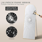 MISSDAY 64"x21" Arched Full Length Mirror, Full Body Mirror with Stand, Floor Mirror Long Free Standing, Leaning or Hanging, Aluminum Thin Frame Wall-Mounted Mirrors Wall Mirrors for Bedroom, Gold