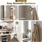 Upgraded Suction Cup Hooks for Shower, Heavy Duty Removable Towel Hooks for Bathroom Glass Door Wall, Stainless Steel Shower Hooks for Towel & Loofah (4 Pack, Silver)