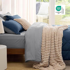 Bedsure Twin XL Comforter Set - 5 Pieces Reversible Navy Bedding, Twin XL Size Bed Set for All Seasons, Bed in a Bag with Down Alternative Comforter, Sheets, Pillowcase & Sham