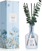COCORRÍNA Cashmere Vanilla Reed Diffuser – 6.76 oz Essential Oil with Sticks & Dried Eucalyptus Branches, Home Fragrance for Bedroom or Bathroom Décor