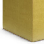 SIMPLIHOME Rockwood Cube Storage Ottoman with Tray - 17 inch Wide Upholstered Velvet Fabric Square Storage Ottoman in Dijon Yellow, Contemporary Cube Ottoman for Living Room with Serving Tray