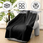Newwiee 24 Pcs Fleece Throw Blankets Bulk 50'' x 60'' Oeko-tex Standard 100 Certified Spring Outdoor Wedding Guest Blankets Lightweight for Sleepover Donation Lap Pet Sofa Home (Black)