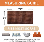 Waterproof Dog Bed Cover Non Slip Couch Covers for Dogs Washable Soft Faux Fur Sofa Cover Couch Covers for 3 Cushion Couch Sofa Pet Friendly (Brown)