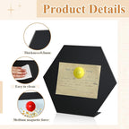 Shimeyao 2 Pcs Magnetic Bulletin Board for Tabletops with 8 Magnets Memo Display Easel Stand for Home Office School Kitchen Table Supplies(Hexagon,Black,10 x 8.5 Inch)