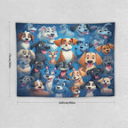 VUMIVI Cartoon Dog Tapestry Cute Puppy Pet Lovers Animal Theme Colorful Illustration Tapestry Wall Hanging for Living Room Bedroom Dorm Classroom Aesthetic Decor W40xL30in