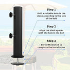 Heavy Duty Universal Granite Umbrella Stand Tube Outdoor, Stone Umbrella Tube Base for Outside, Marble Flag Pole Stake Holder, Table Umbrella Tube Bracket, DIY Patio Umbrella Holder Parts