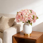 Kimura's Cabin 6pcs Fake Pink Flowers Artificial Silk Hydrangea Flowers Bouquets Faux Hydrangea Stems for Home Table Centerpieces Wedding Party Decoration(Pink, Pack of 6)
