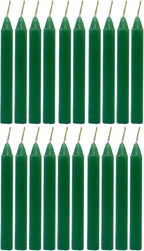 Alternative Imagination Green Chime Candles - 20 Pack of Unscented 4 Inch Mini Taper Candles - Dripless Long Burning Ritual Candles for Meditation, Spell Work, Healing, Prosperity, Growth & Home Decor
