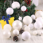 White 1.6" Small Christmas Balls Christmas Tree Decoration Ornaments Shatterproof Hanging Balls for Birthday Halloween Holiday Wedding Decorations Set of 36pcs