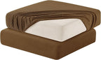 Hokway Stretch Couch Cushion Slipcovers Reversible Cushion Replacement Slipcovers Sofa Cushion Covers(Coffee, 2)