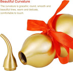Feng Shui Wu Lou Brass Gourd with Red Luck Strip for Charm Prosperity Home Furnishing Decor, 7.87inch Tall, Full Brass, Fortune Protection, Bring Good Luck, Safty, Healthy, Success