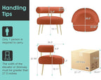 Mid Century Sherpa Boucle Accent Chair, Round Upholstered Barrel Arm Chair for Small Spaces, Fluffy Side Corner Sofa Chair for Living Room, Bedroom, Vanity, Office, Reading Nook(Orange)