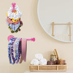 4Pcs Headband Holder Stand Scrunchie Organizer, Girls Hair Accessories Organizer Storage for Headband Hairband Hair Ties, Clear Glitter Adhesive Scrunchy Holder Scrunchie Storage…