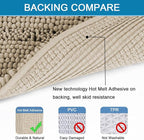 H.VERSAILTEX Bathroom Rug Sets 2 Piece Bath Mats Non Slip Thick Soft Chenille Striped Bath Rug achine Washable Shower Floor Rugs for Tub, Shower and Floor (Fog, 47" x 17"/17" x 24")
