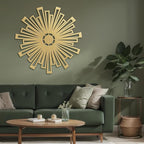 SIGNLEADER Metal Wall Art Decor Gold Abstract Shapes Minimalist Modern Abstract Wall Sculpture Hangings Home Decoration for Living Room, Bedroom, Bathroom, Kitchen, Outdoor - 18" Gold