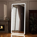 71"x30" LED Full Length Mirror – Standing Floor Mirror with Dimmable Lights 3 Color Modes – Adjustable Brightness, Wall-Mount or Lean for Barber, Fitness Center, Dressing Room, Vanity