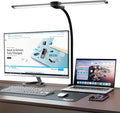 LED Desk Lamp with Two Heads, Clamp On Desk Lamps, 12W, 2000 LMS, CRI>90, 5 Color Modes (2700K-6500K), Various Brightness Levels, Adapter Included