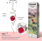 Gazing Ball Spiral Decorative Wind Spinner Sun Catcher 11inch Tail and 2 inch Glass Orb. Indoor Outdoor Garden Decoration Wind Sculptures Wind Spinner Tail-13 inch Height (red)
