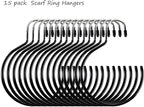 Cedilis 15 Pack Scarf Ring Hangers, Non-Snag Belt Hanger for Closet, Non-Slip Closet Organizer Accessory Holders for Ties Scarves Belts Tank Tops Pashminas, Black