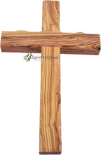 Wall -Wooden Wall Hanging Cross Made of Olive Wood in The Holy Land - Unique Gift for Christmas or Wall Cross for Bedroom or Living Room (10 x 6 Inches)