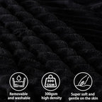 Headboard Wedge Pillow + A Long Neck Roll Pillow Body Pillow，Large Headboard Pillow with Removable Cover (Black, Queen：59x8x20 inches)
