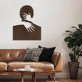 SIGNLEADER Metal Wall Art Decor Love Romance Minimalist Modern Abstract Wall Sculpture Hangings Home Decoration for Living Room, Bedroom, Bathroom, Kitchen, Outdoor - 18" Bronze
