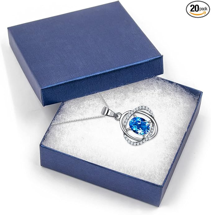 Cardboard Jewelry Blue Gift Boxes 20 Pack3.5×3.5×1 inches, its apply to displaying necklaces, rings, bracelets, earrings