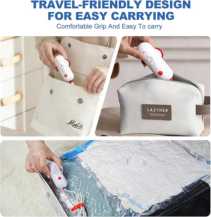 VMstr 18 Pack Vacuum Storage Bags with USB Pump, Vacuum Seal Bags for Clothing Travel, Carry-on Size Space Saver for Clothes and Clothing