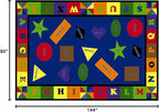 KIDCARPET.COM Shapes & Alphabets - Bright Rectangle Classroom Rug | Bordered Area Rug for Preschool Daycare Learning, 7'6" x 12'