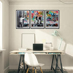Novatique Graffiti Canvas Wall Art Colorful Street Wall Art Abstract Cool Art Painting Banksy Poster Print for Living Room Office,16" x 24" x 3pcs