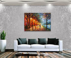 Alenoss Abstract Canvas Paintings 3D Modern Oil Paintings on Canvas 28x40 Inches Contemporary Colorful Wall Art Romantic Couples Blue Artwork for Home Decorations
