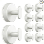 Suction Cup Hooks for Shower: 15 LB Strong Wall Hanger for Bathroom, Front door, Glass, Window, RV, Holder for Towel, Christmas Wreath, Coat, Loofah, Waterproof & Reusable, Cream White 10-Pack